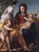 Andrea del Sarto THe Madonna and Child with Saint Elzabeth and Saint John the Baptist oil on canvas